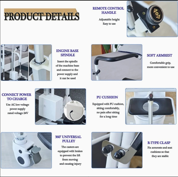 Removable Body Lift Wheelchair with Toilet Sling - Image 7