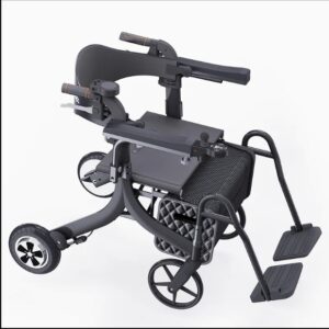 3 in 1 Folding Electric Wheelchair with Two Rear Controller Easy Homecare Patient Rehabilitation Training