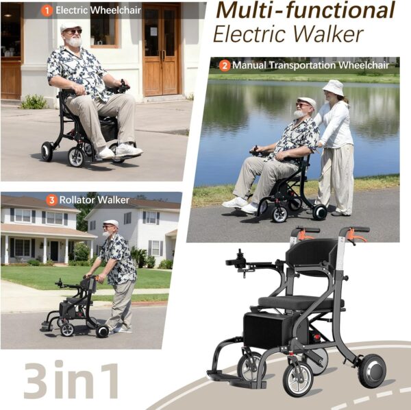3 in 1 rollator2 FreeWink 3-in-1 Electric Wheelchair Rollator Walker