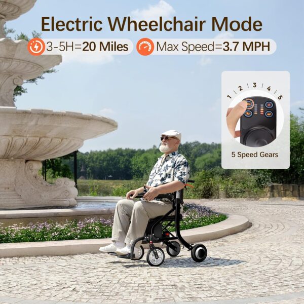 3 in 1 rollator4 FreeWink 3-in-1 Electric Wheelchair Rollator Walker